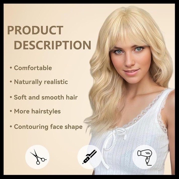 LUXURIOUS HAIR WIG 14” Inch Long Blonde Wig - Picture 8 of 12